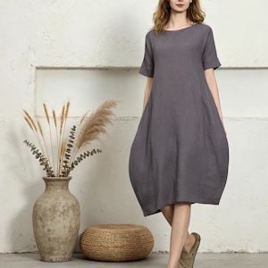 cotton cocoon dress Cos Cotton-silk Cocoon Dress In Green