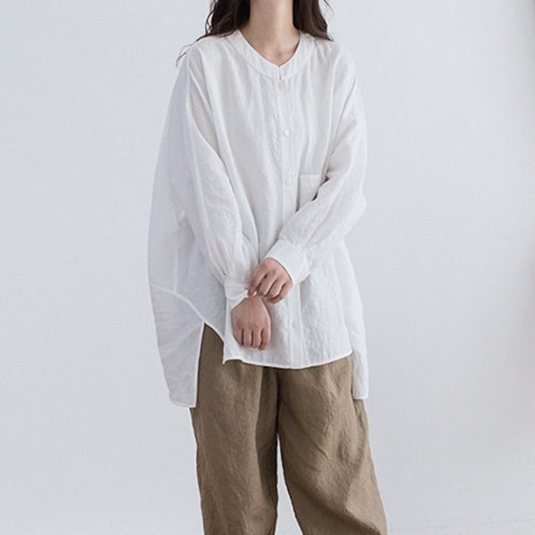 Plus Womens Linen Tunic Tops Etsy