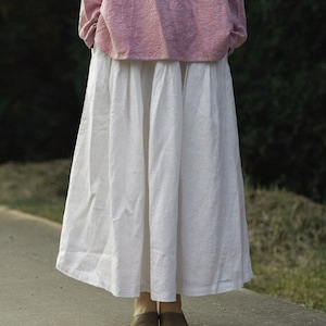 Women’s skirts Pure Linen skirts midi skirts linen skirts soft linen clothing Handmade linen long skirts Linen high waist skirt boho F07