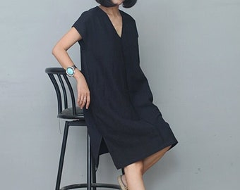 knee length dresses for ladies Lungo L'Arno Mushroom Linen Dress, M – Second Serve Resale main image 0