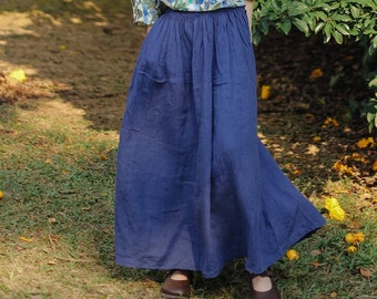 Women‘s linen skirts, plus size skirts, summer spring vintage 1950s skirts, linen maxi skirt, custom loose casual elastic waist long skirt