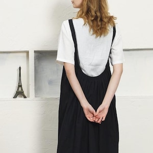 women pure Linen dresses strap linen dress sleeveless dress maxi dress summer casual dress long oversized dress plus size clothing F322