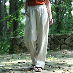 Women pants for summer custom trousers yoga pants casual pants elastic waist pants linen pants linen clothing plus size pants for women R44