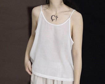 Linen tops for women,loose tank top,camisole top,linen Slip Tank Top,Sleeveless Linen Top,minimalist summer top,100% linen clothing N103