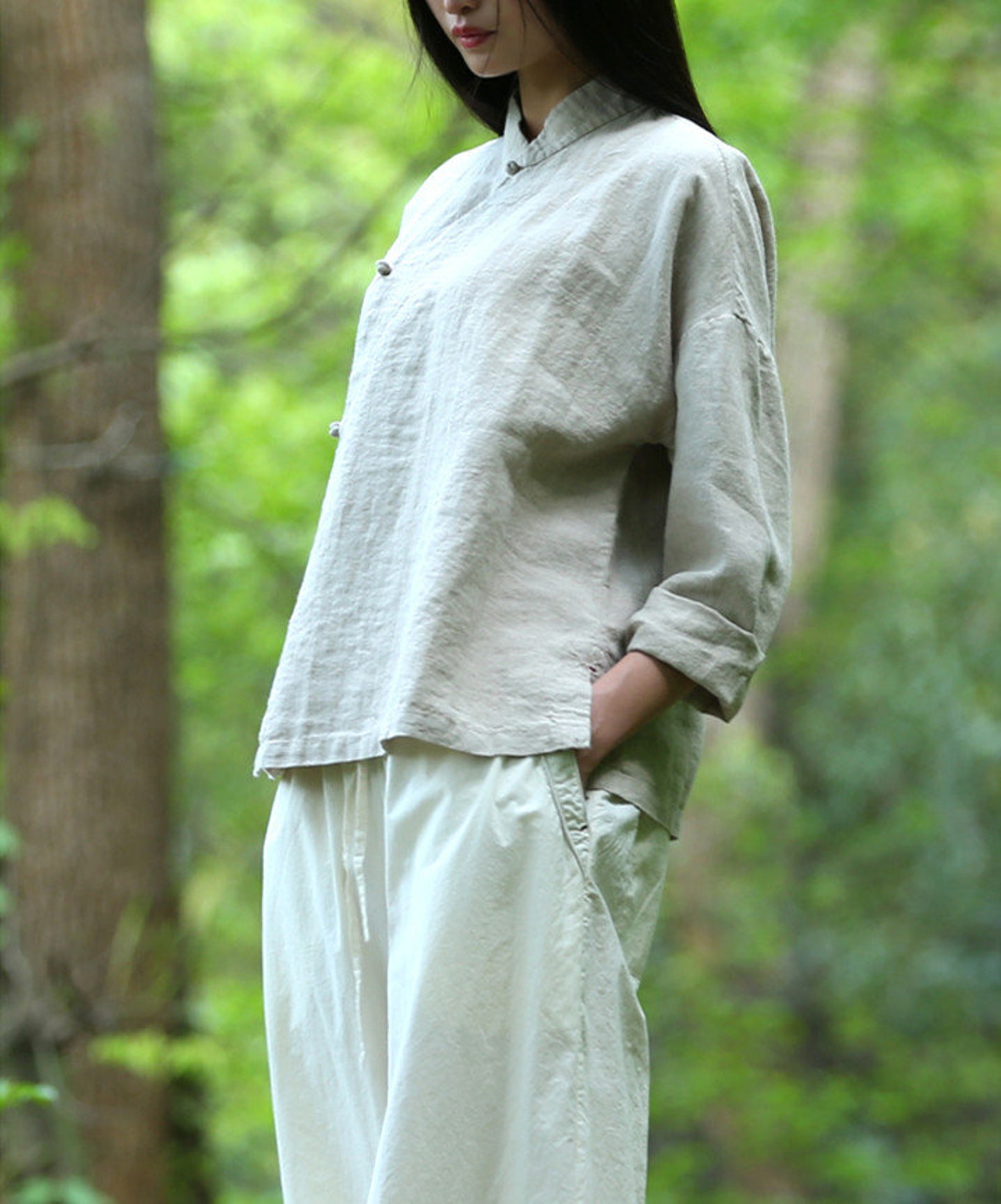 Linen Tops for Women Ladies Vintage Shirt Linen Clothing Linen - Etsy