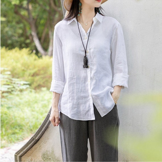 linen casual tops
