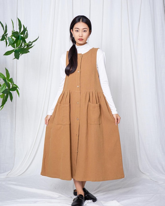 flowy pinafore dress Fit and flare summer pinafore dress 5200
