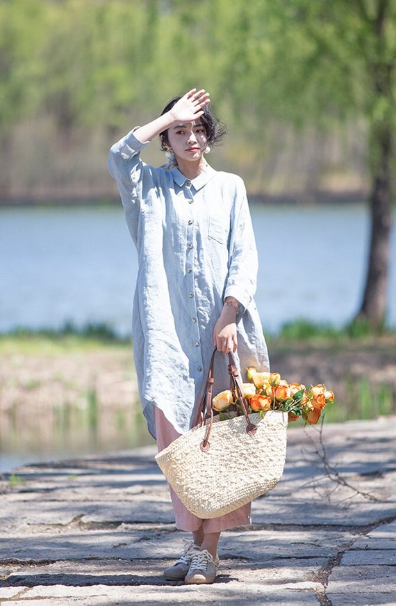 rhythm classic linen shirt dress Classic Shirt Dress Oat XS main image 0