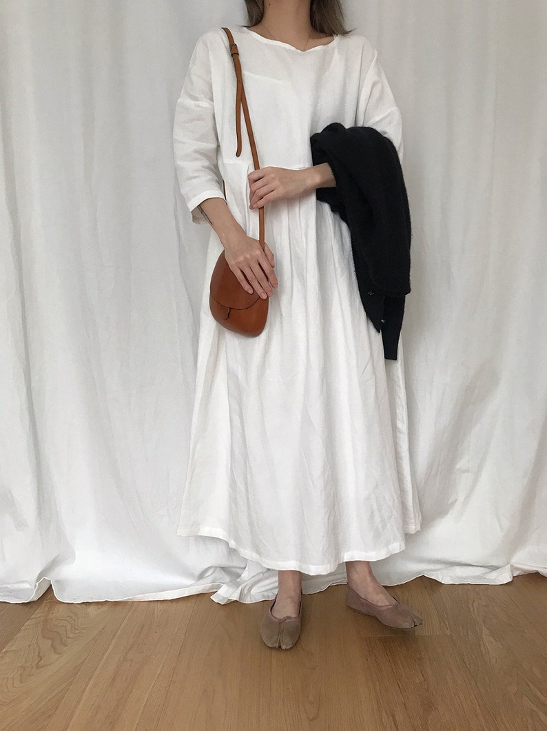 Linen Maxi Dress Handmade Long Sleeves Linen Dress Custom - Etsy