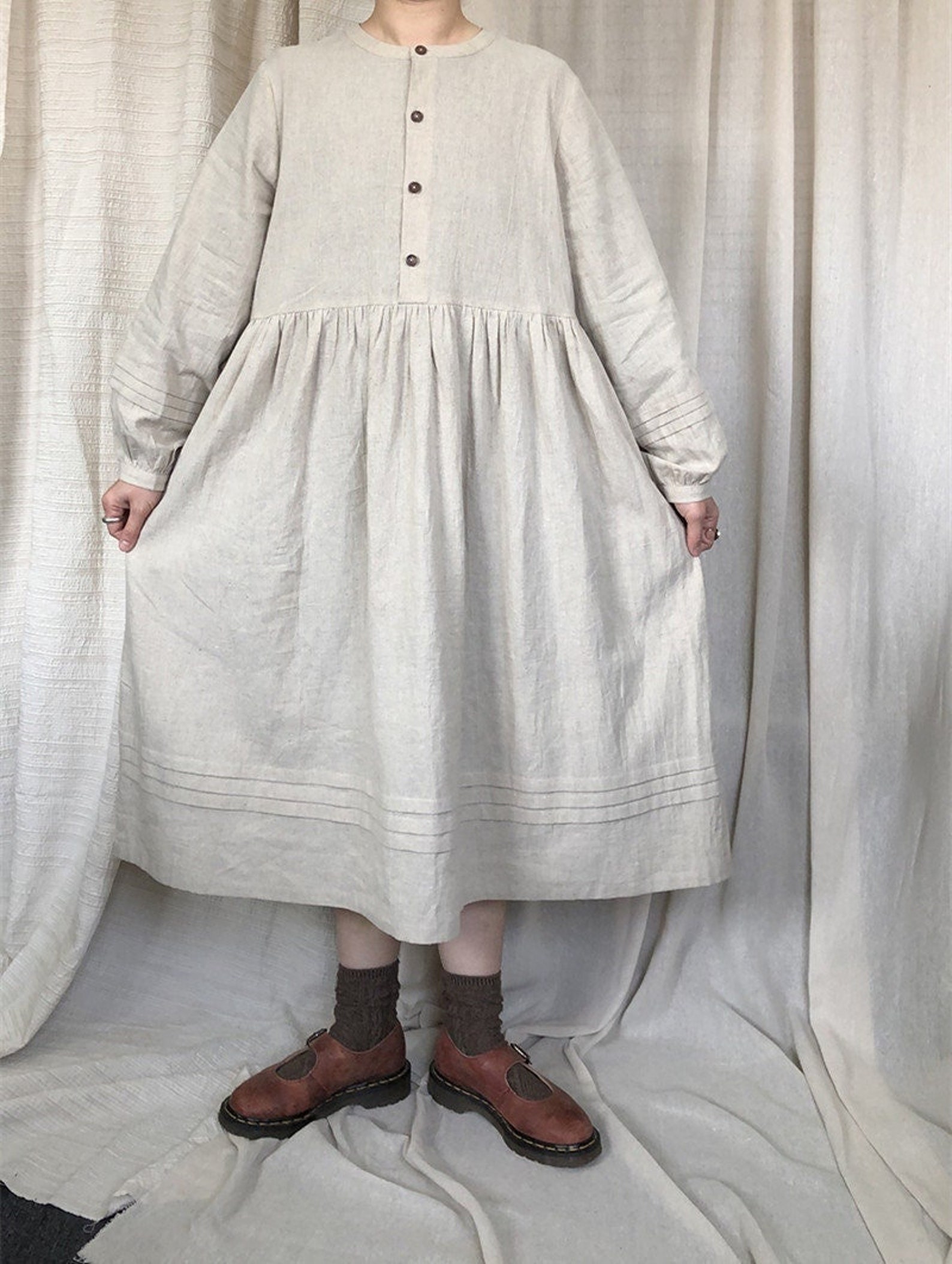 Women's Linen Dress 100% Linen Clothing Linen Midi Dress - Etsy