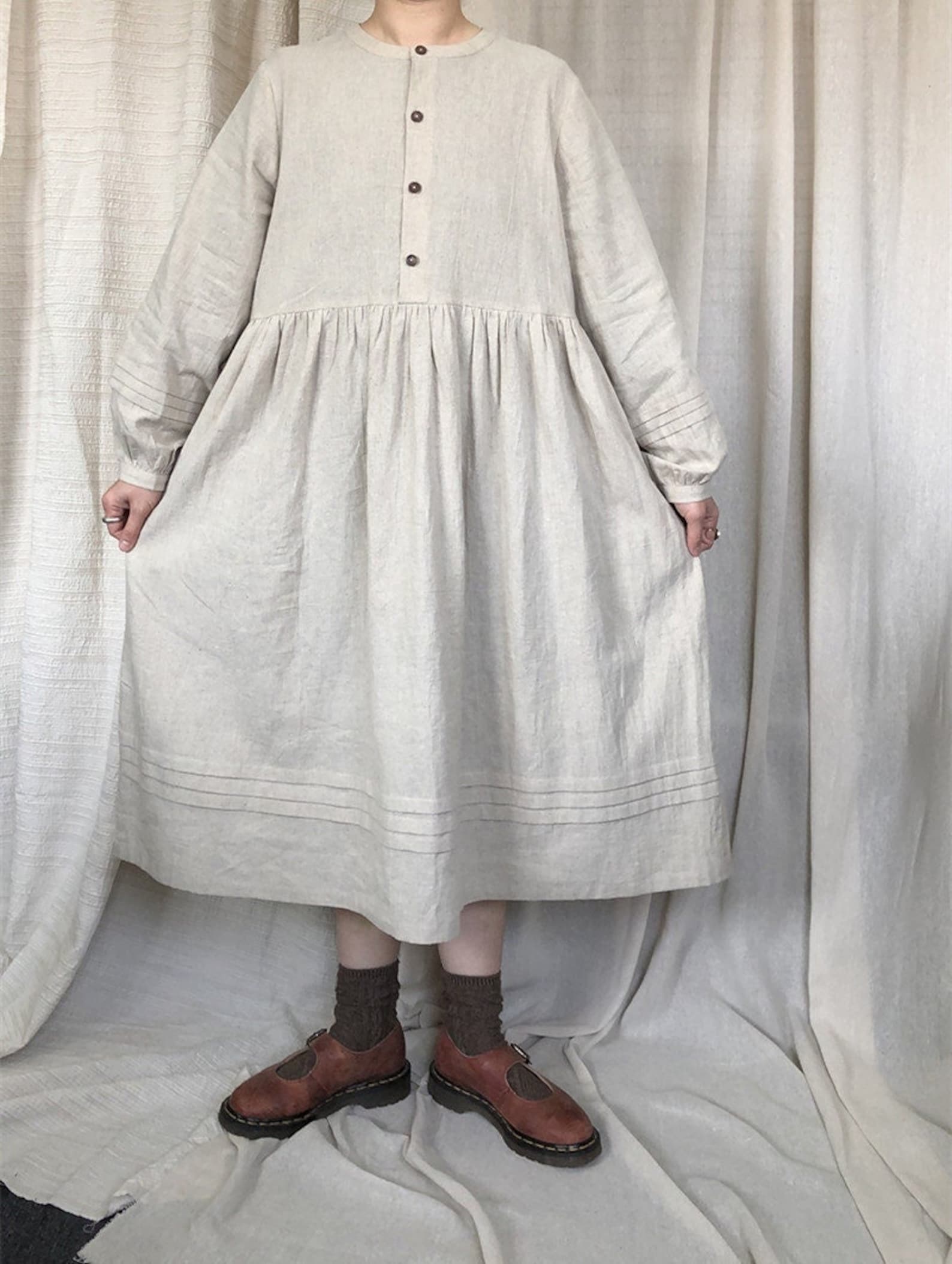 Women's Linen Dress 100 Linen Clothing Linen Midi Dress Etsy
