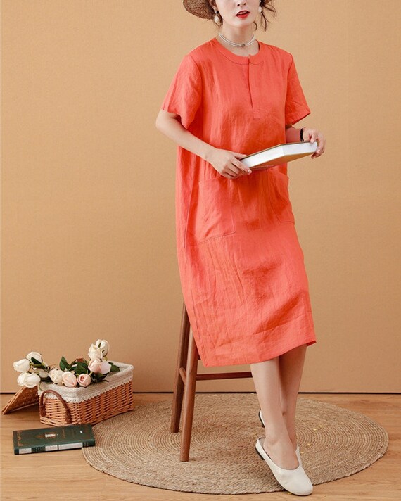 Ladies linen dresses sale hotsell