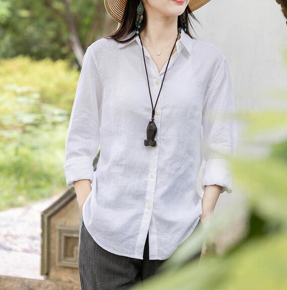linen casual tops
