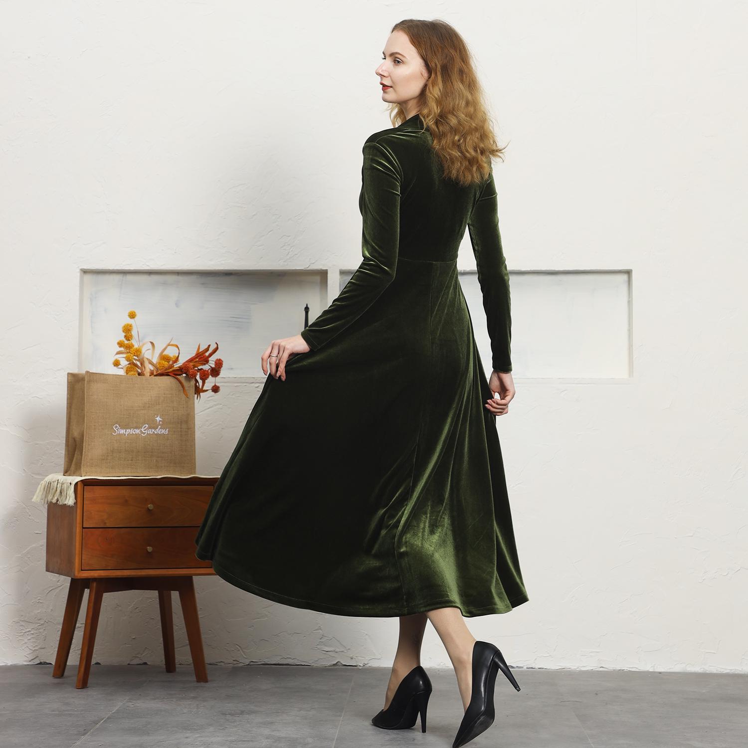 green velvet dress etsy Forest Green Sequin Puff Sleeve Mini Dress