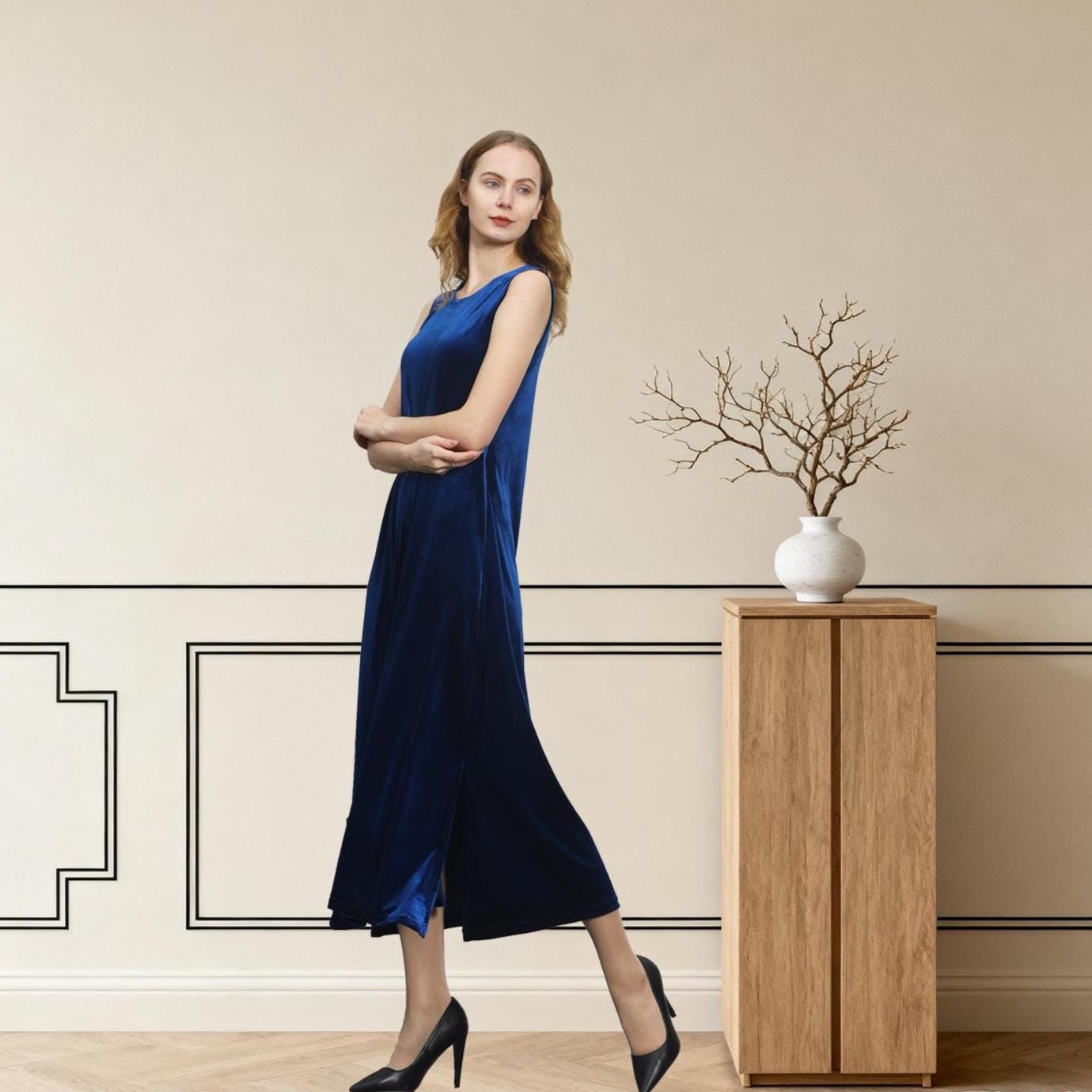 Velvet Slip Dress - Etsy