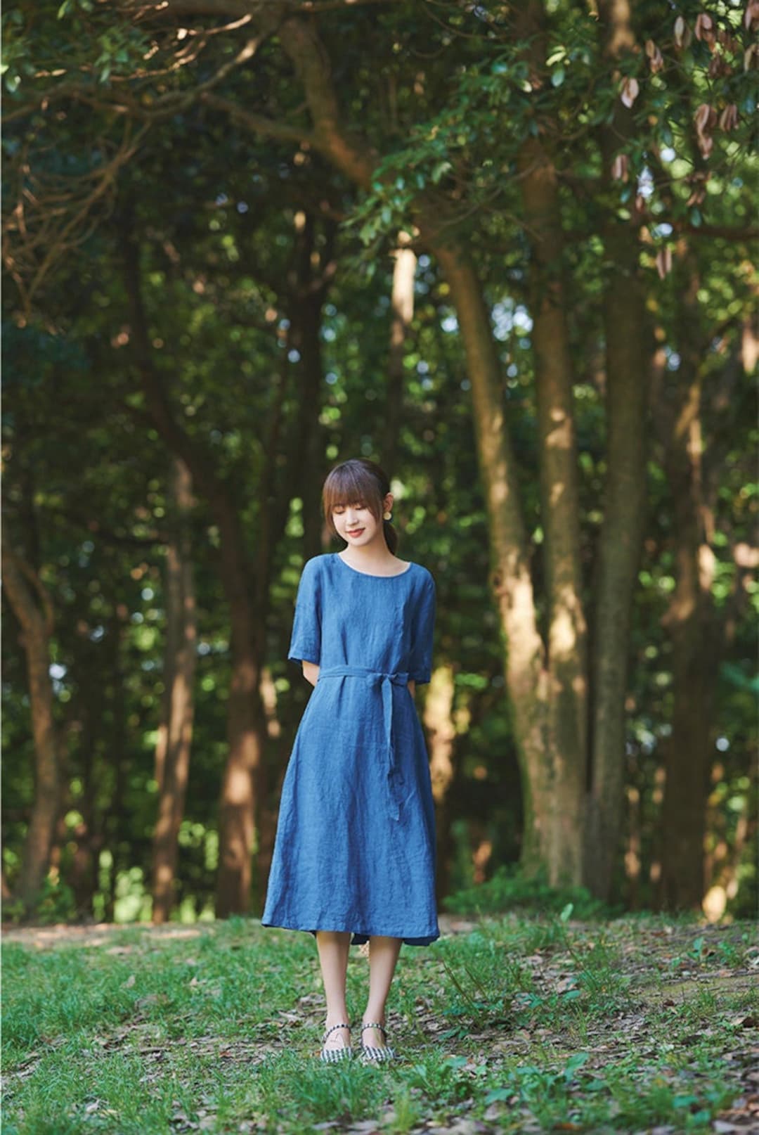 blue dress for baby girl Miranda Linen Dress Maxi Dress main image 0