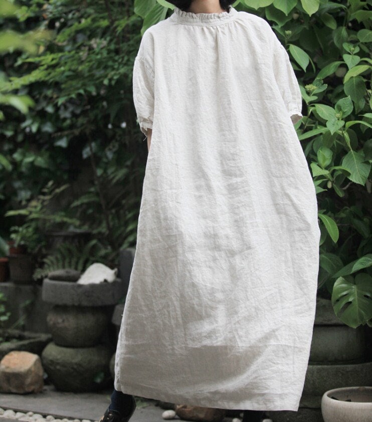 ワンピース argue LinenTwillChambrayDress argue LinenTwillChambrayDress