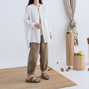 Loose Linen Blouse LAURA, Oversized Linen Top, Linen Clothing, Plus Size Clothing