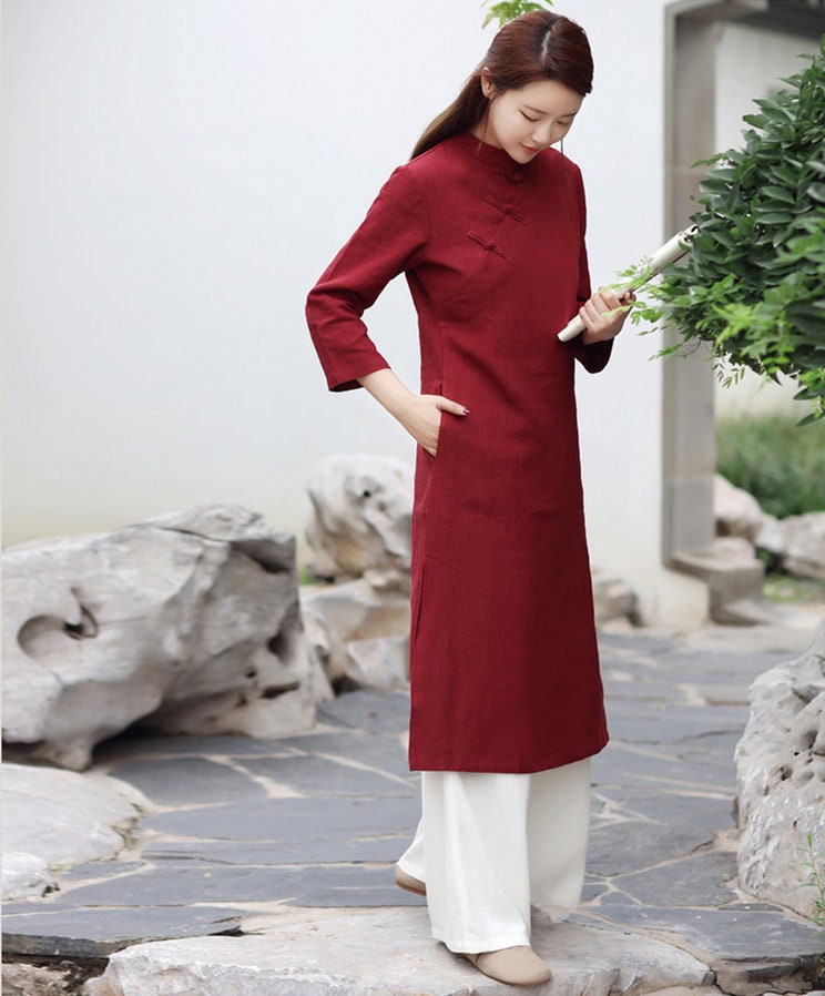 chinese linen dresses Amazon.com: HEARTTOUCH Women Cotton Linen Qipao Chinese Elegant Cheongsam  Loose Chinese Style Dress Traditional Soft Comfy Summer Dress (Print-1,One  Size,One Size): Clothing, Shoes & Jewelry