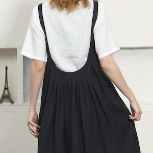 Vestido de lino puro para mujer, vestido de lino con tirantes, vestido sin mangas, vestido maxi de verano, vestido casual, vestido largo de gran tamaño, ropa de talla grande F322