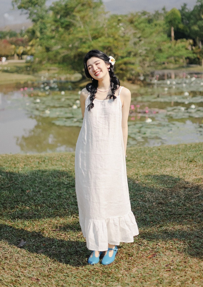 Linen Strap Dress Summer Linen Cami Dress Linen Slip Dress