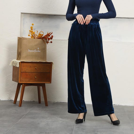 Velvet Pants Women Wide Legs pants Plus Size Pants Velvet Trousers Loose Casual Lounge Pants R10