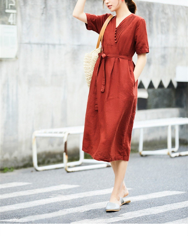 Linen Dresses for Women Linen Long Dress Flax Clothing Loose - Etsy