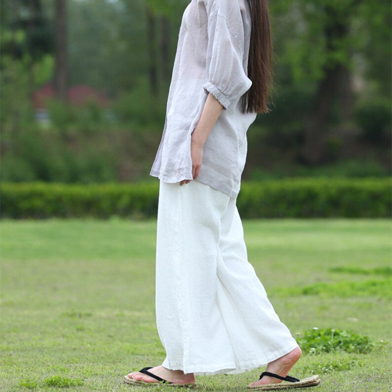 Women Linen Pants Linen Yoga Pants Loose Linen Pants Linen Etsy