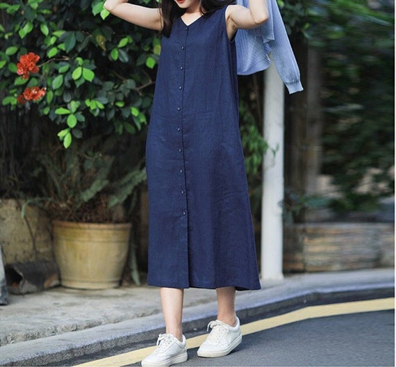 linen tank dress midi Woven Ecru Tank Midi Dress