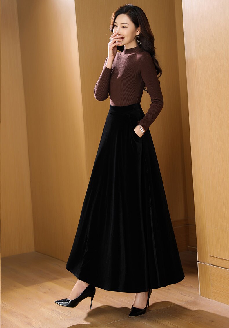 Velvet skirt for ladies cheap