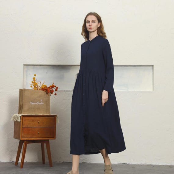 navy blue dress beige shoes Women cotton linen dress, shirt dress, Long sleeves cardigan, Casual loose coat, Summer linen with buttons, Plus Size Clothing F498 SIZE:AU 8 KIDSANDWOMENSSALE Whether youre heading out Easy Caesar Dressing Recipe