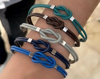 Celtic Love Knot Bracelet, Infinity Knot Leather Bracelet, Couples Bracelet