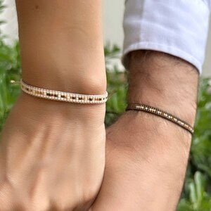 Morse Code Matching Couples Bracelet Set, Personalized Morse Code Jewelry for Husband, Baby Loss Gift, Memorial Bracelet, Miscarriage Gifts