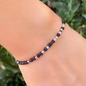 Personalized Morse Code Bracelet: Hematite & Onyx Hidden Message Jewelry