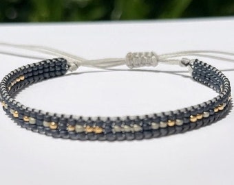 Mens Morse Code Bracelet: Custom Miyuki Bead Jewelry Gift