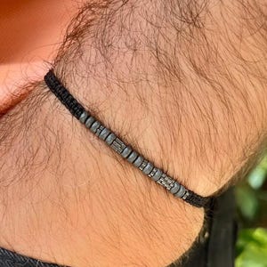Custom Morse Code Mens Bracelet, Personalized Morse Code Jewelry, Love You Gifts for Him, Anniversary Gift for Husband, Memorial Bracelets