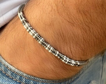 Personalized Morse Code Bracelet, Miyuki Glass Beads, Gift for Him