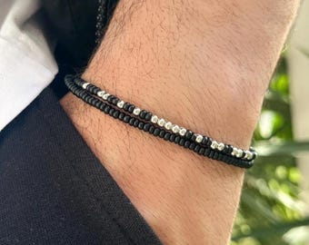 Bracelet code Morse personnalisé : perles Toho mates, souvenir commémoratif