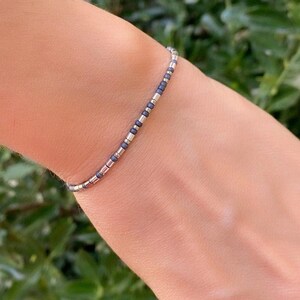 Custom Morse Code Bracelet: Memorial Sympathy Gift, Miyuki Glass Beads