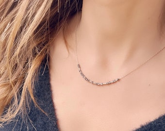 Personalized Morse Code Necklace: Secret Message Silver Jewelry