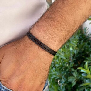 Personalized Leather Morse Code Bracelet: Memorial Keepsake Gift