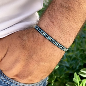 Custom Morse Code Bracelet for Men, Hidden Message, Personalized Morse Code Jewelry, Your Choose Own Secret Message Anniversary Gift Husband