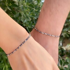 Custom Morse Code Couples Bracelet Set: Personalized Memorial Jewelry