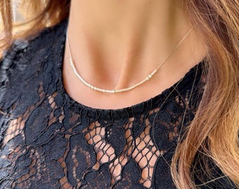 Custom Morse Code Necklace: Sterling Silver Beaded Jewelry