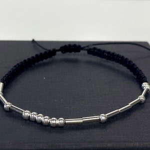 Silber Morse-Code-Männer Armband, du bist meine Person Geschenk, bis wir uns wiedersehen, versteckte Nachricht Armband, benutzerdefinierte Morse-Code Herren Schmuck Geschenke
