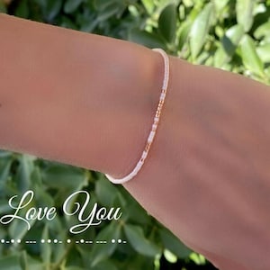Custom Morse Code Bracelet for Women, Personalized Morse Code Jewelry, Hidden Message, Friendship Bracelet Secret Message, Love You Bracelet