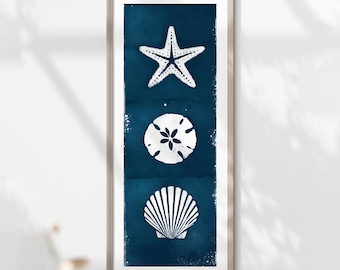 Long narrow wall art for beach house decor, Coastal art, Beach poster, Minimalist wall art, Downloadable prints, Nautical print