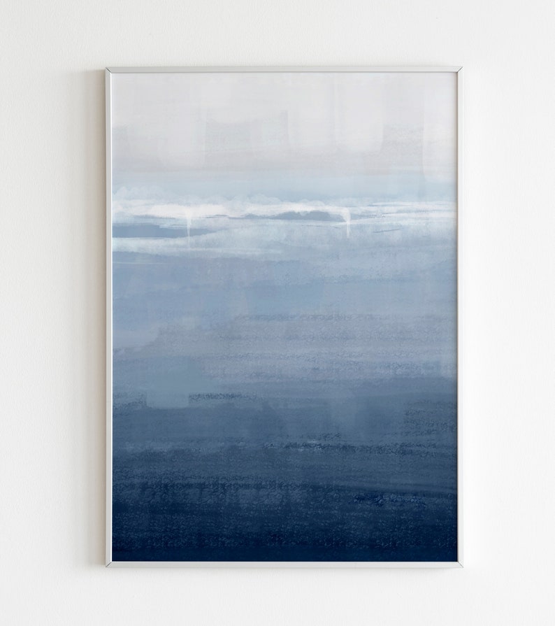 Coastal Gallery Wall Above Bed, Beach Print Set for Coastal House, 5 Piece Wall Art, Blue Home Decor, Calming Wall Decor for Beach House image 5