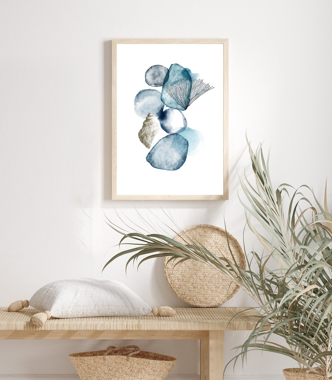 Coastal Wall Art for Beach House Decor, Nautical Wall Decor, Seashell ...