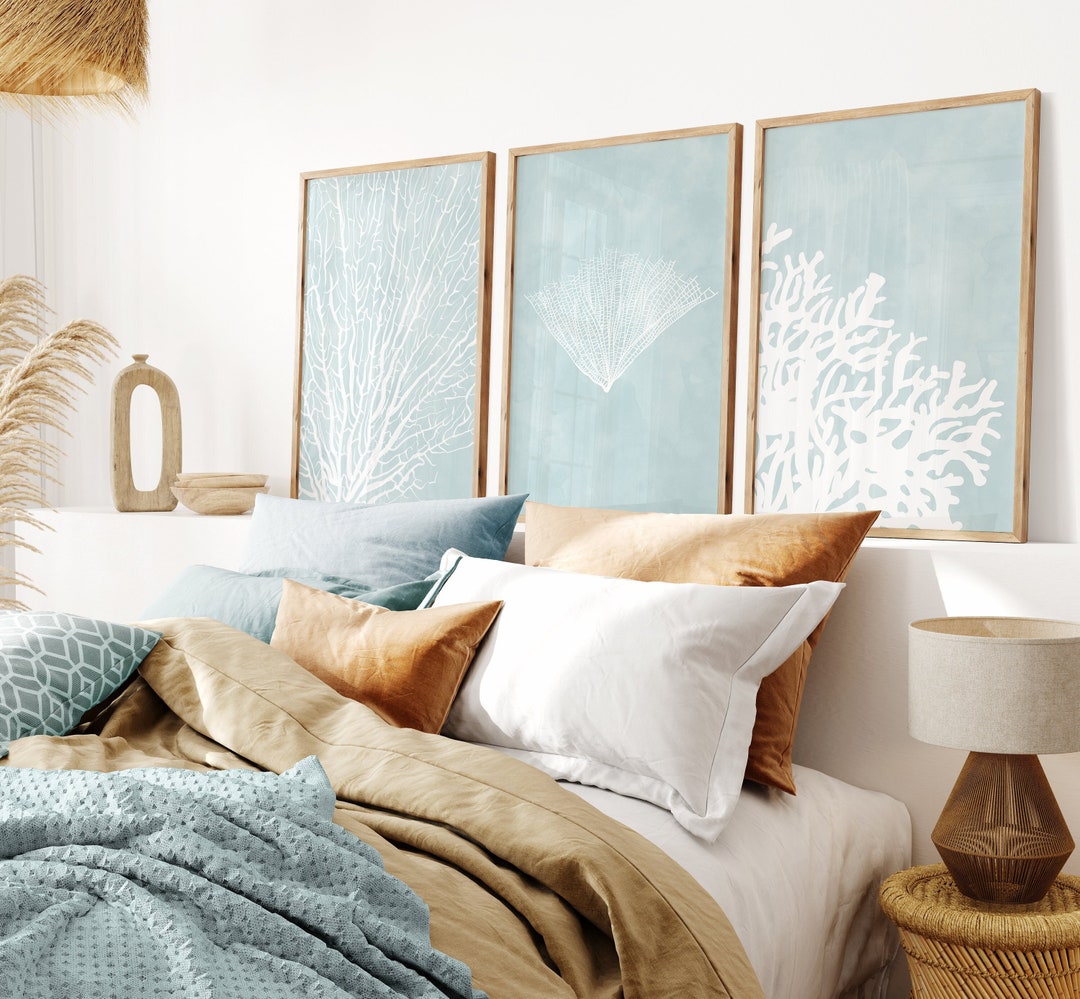 Bedroom Wall Art, Coastal Decor for Home, 3 Piece Wall Art, Beach ...
